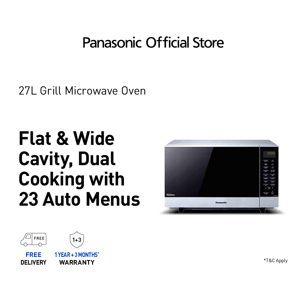 panasonic nn gf574mypq 27l grill microwave oven