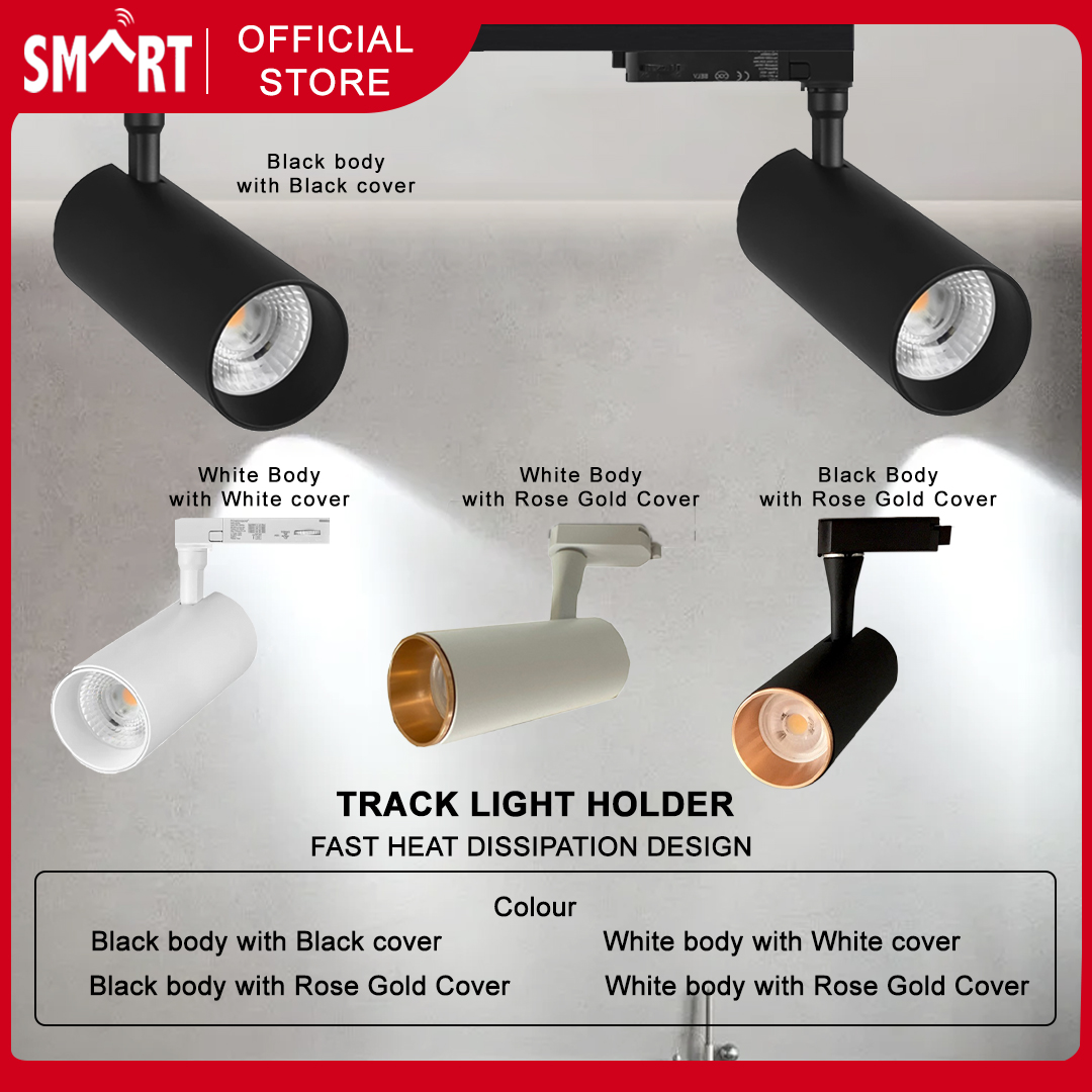 Track Light Black White / Industrial Design / Light Holder GU10 Bulb Type