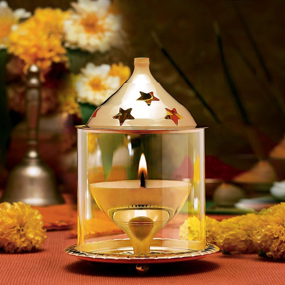 Akhand Jyoti Diya Brass Finished For DIWALI /NAVRATRI POOJA