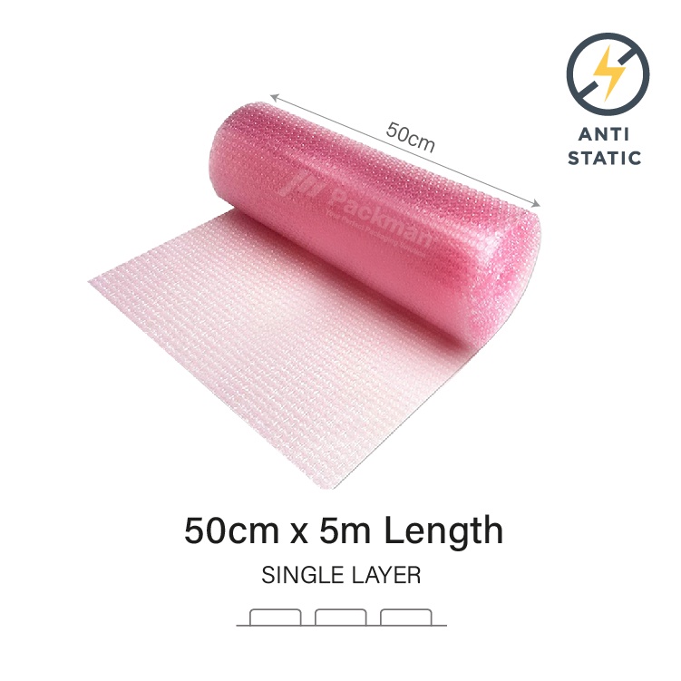 Bubble Wrap 5m Super Value - Reliable Protection for Shipping - Easy to Use - Superior Protection - White Black Pink Rolls