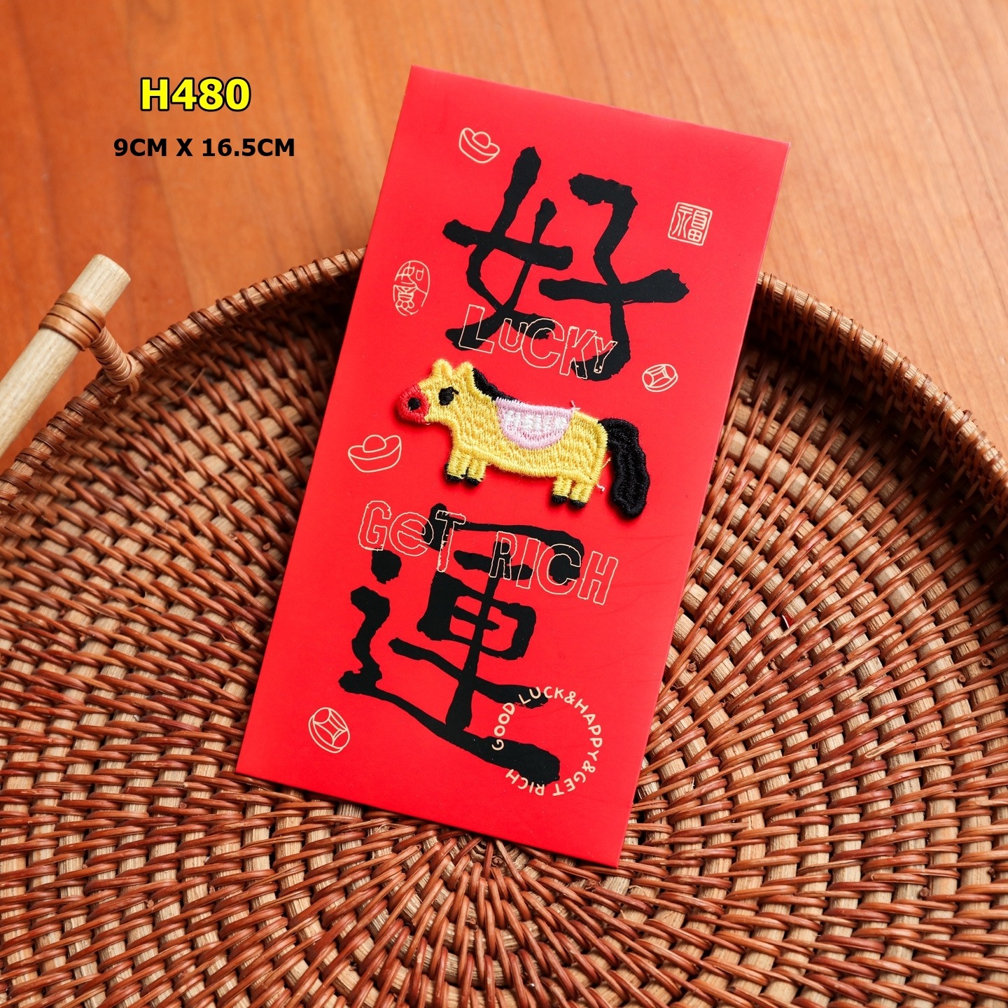 [SG SELLER] Embroidered Chinese Envelope Plush Red Packets CNY 2026 Lucky Horse Birthday New Year Surprise Money Angpao