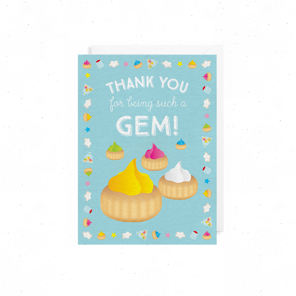 Singapore Gift Souvenir Greeting Card – (Thank You / Thanks) Ice Gem Biscuit