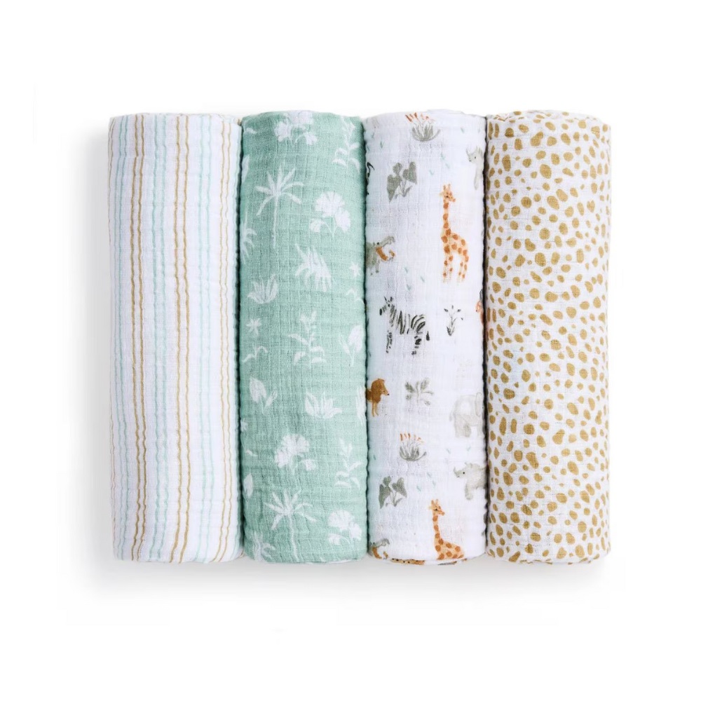 Aden + Anais Muslin Swaddle 4pk - Assorted Designs