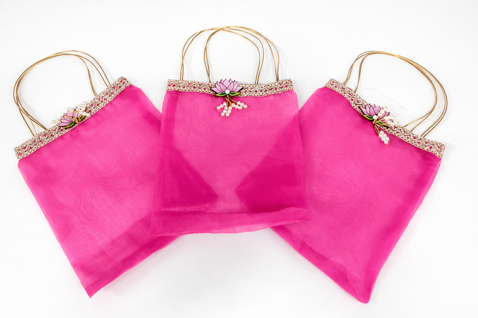 Traditional Plain Potli Bag for Gifting | Reusable Drawstring Gift Pouch for Weddings Parties & Festivals | Decorative Favor Bag (Pack of 1)