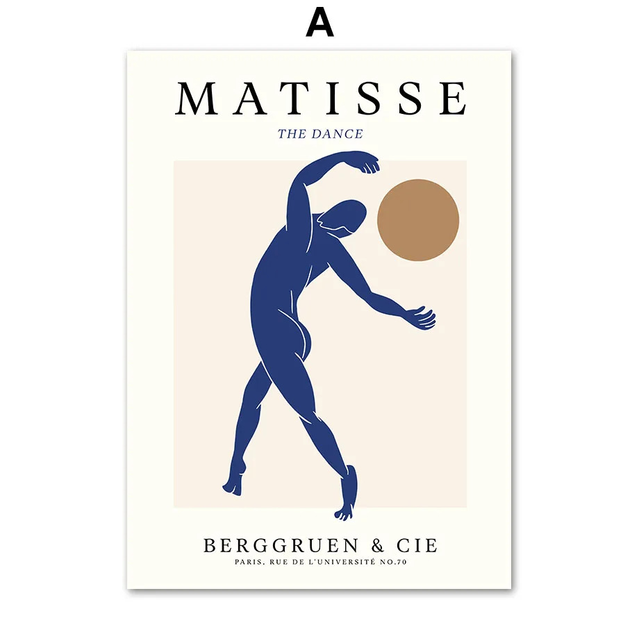 Abstract Matisse Woman Coral Geometric Gallery Wall Art Prints Canvas Painting Botanica Posters Pictures For Living Room Decor