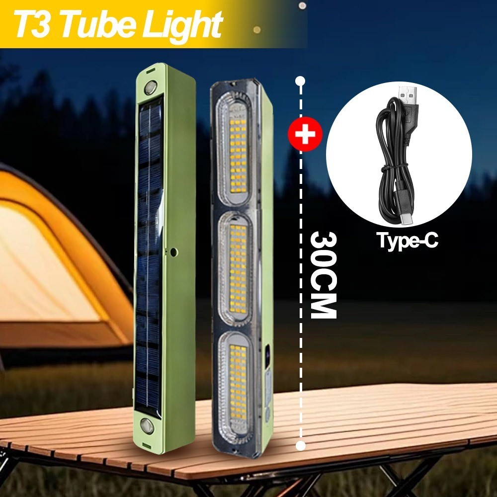 20/30/40CM LED Strong Rechargeable Tube Flashlight Battery level display Camping Light Waterproof Hanging Tent Light Roof Magnetic Emergency Light