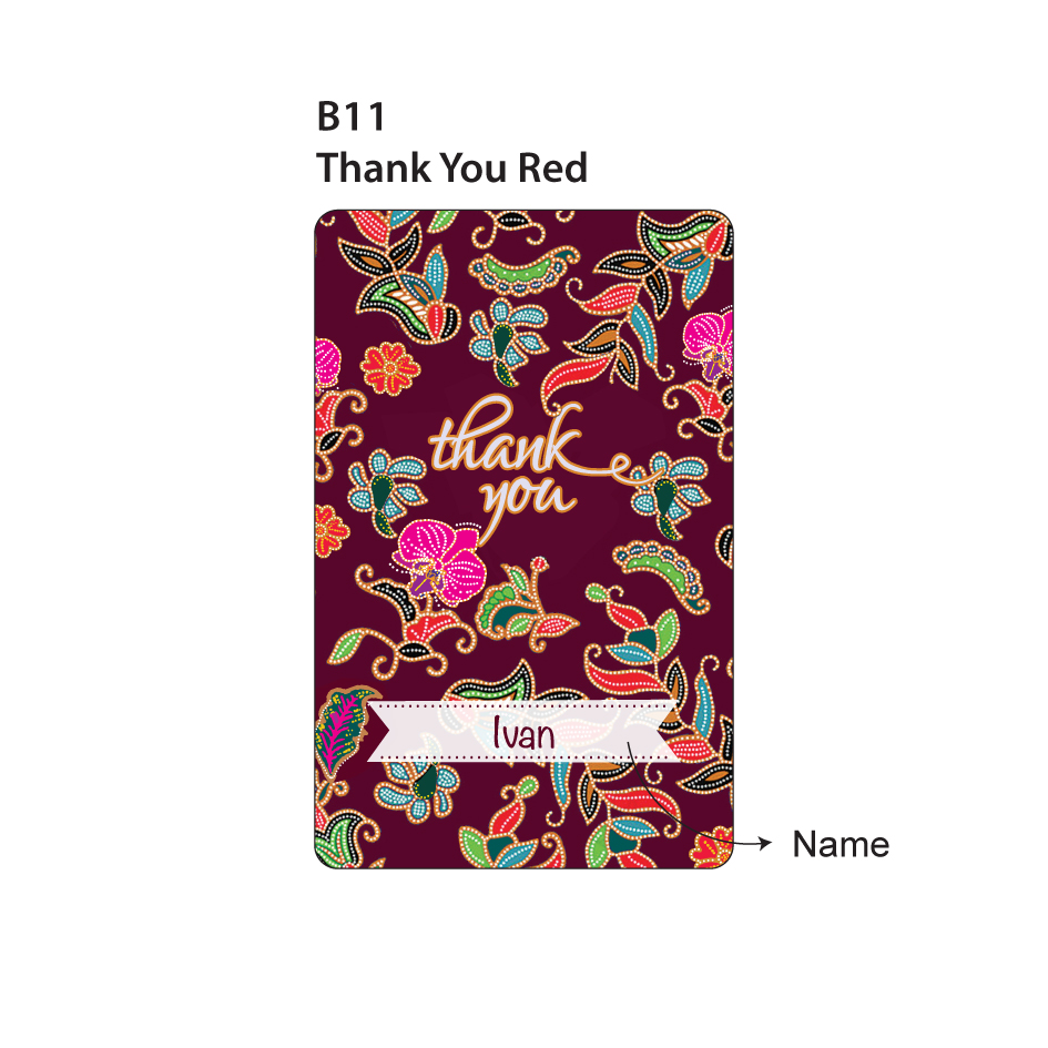 Custom Name EZ-Link Card | Sarong Kebaya Pattern | Cultural Gift SG