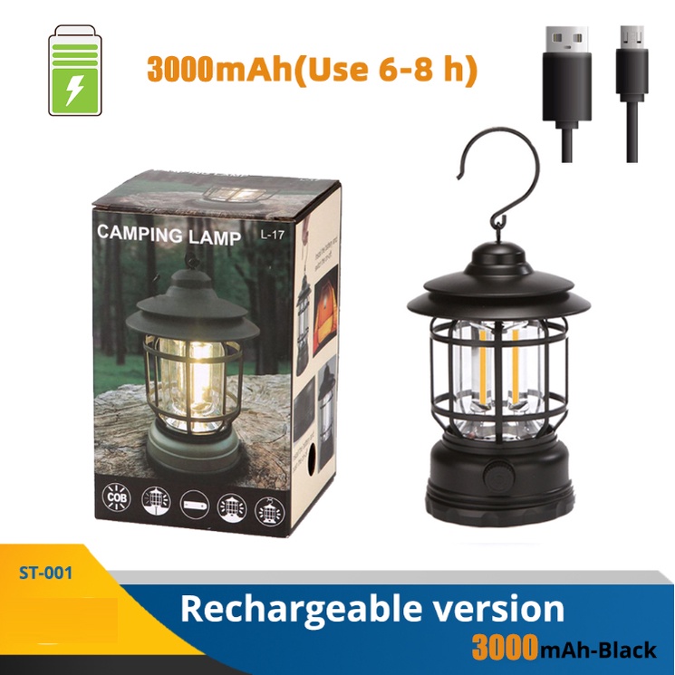 Outdoor Camping Light Retro Portable Lantern Led Light Vintage Tent Lighting Waterproof Emergency Lamps for Garden Street Path Lawn Lamp