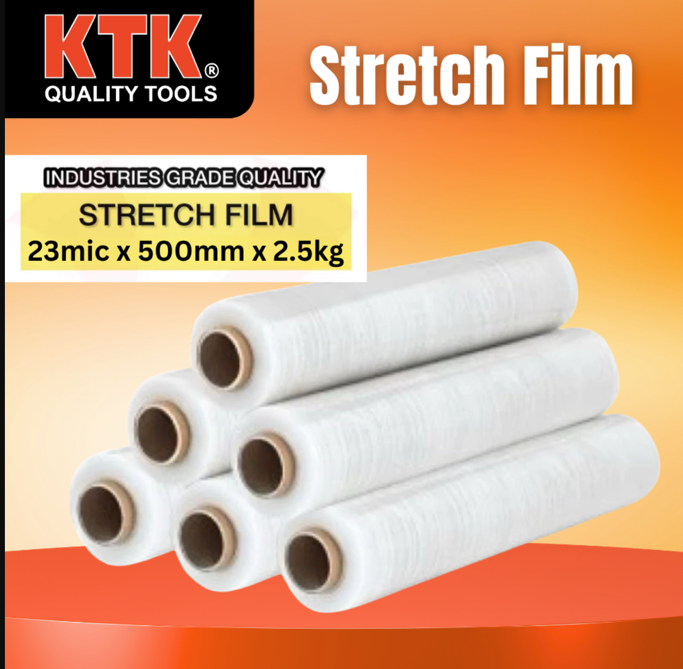 Stretch Film 2.5kg Industrial Grade Pallet & Furniture Wrap (Clear Plastic Wrap) Carton Available