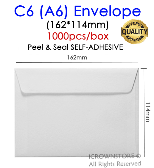 C6 A6 Envelope (1000pcs/box) Paper Envelopes 162*114mm