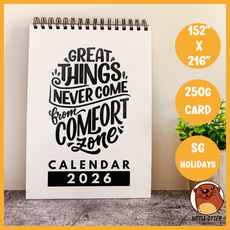 2026 Motivational Desktop Calendar 2 - (Singapore Public Holidays | 250gsm)|LittleOtterPublishing