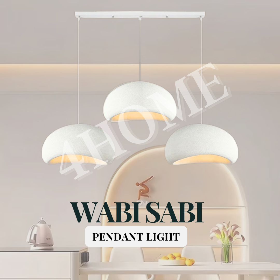 Minimalist Wabi-Sabi Cloud Egg-shaped 3Head Chandelier Pendant Island Dining Table