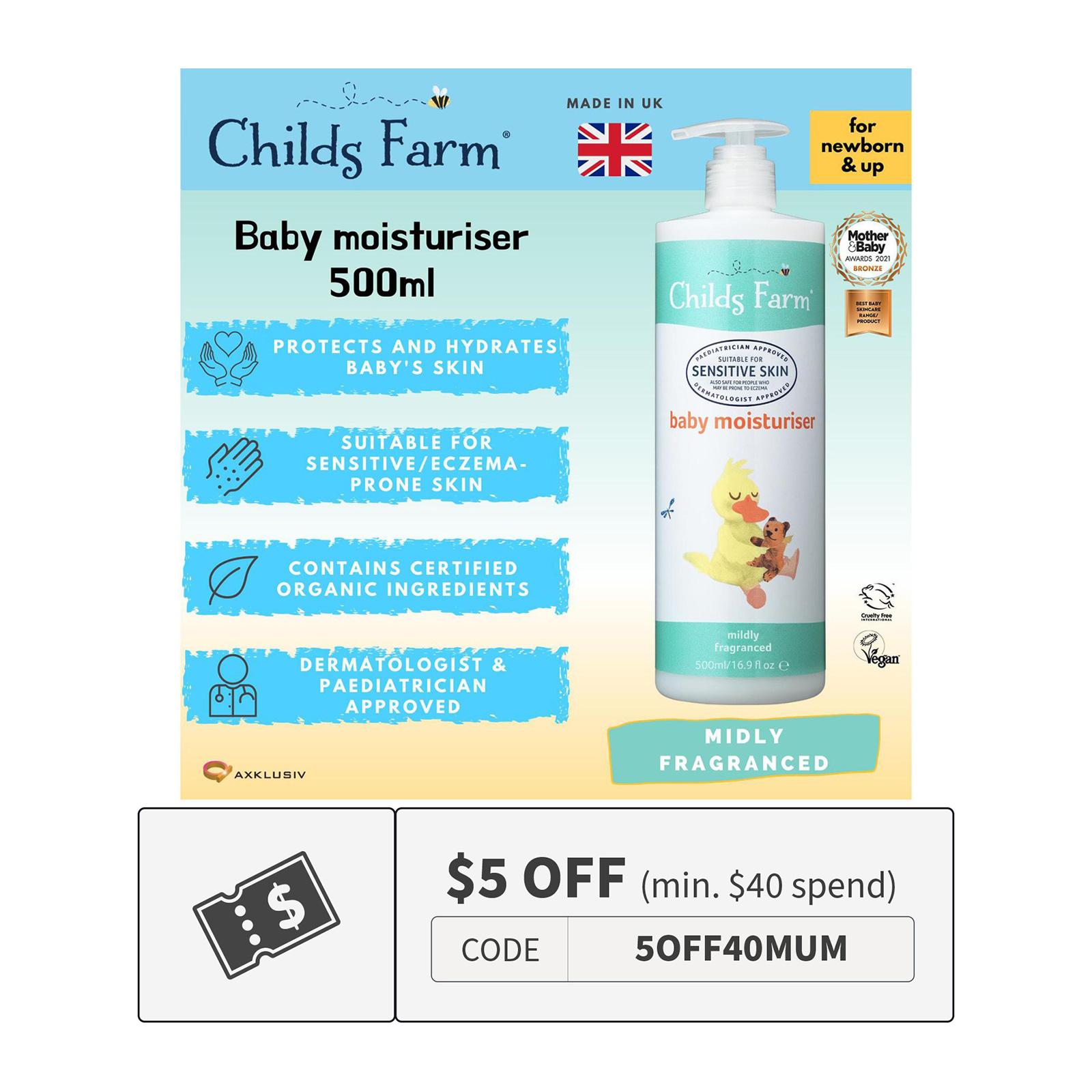 Childs farm hot sale moisturiser ingredients