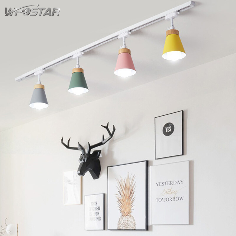 E27 Screw Track Light Nordic Modern Led Track Lights 220V Spotlight for Clothing Store Art Exhibition