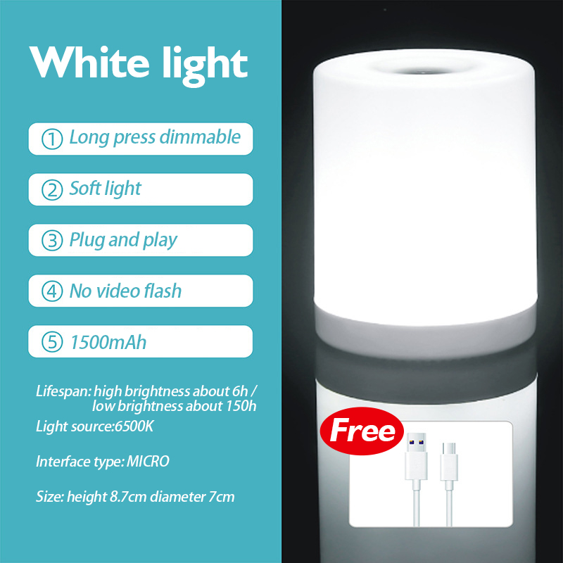 Dimmable Wireless Night Lamp Rechargeable USB Night Light Nursing Light Dorm Small Night Light