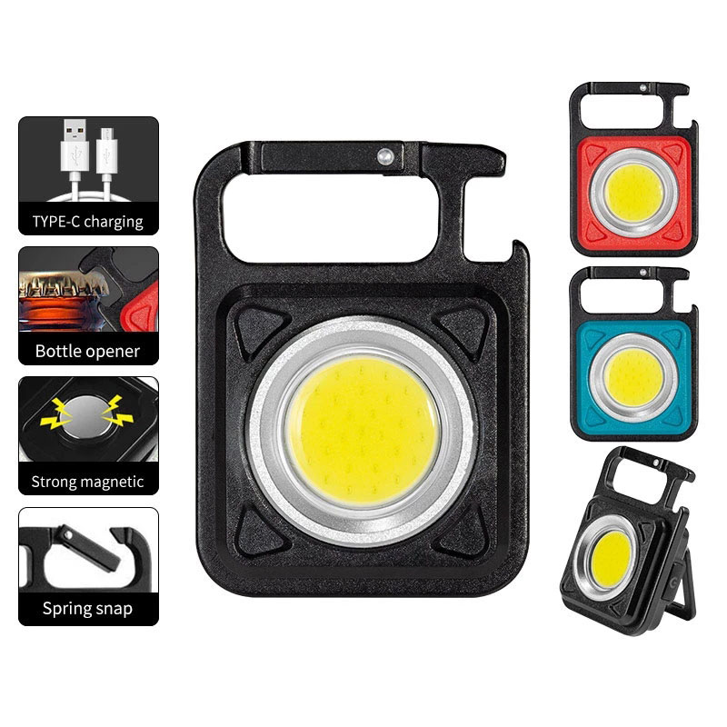 Đèn pin led mini mới đèn làm việc sạc usb cầm tay đèn móc khóa sáng đèn pin bỏ túi nhỏ dùng ngoài trời
