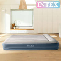 INTEX Dura-Beam Pillow Rest Mid-Rise Airbed with Built in Internal Pump - Queen | 64118