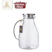 WIlmax Thermo Glass Jug with Stainless Steel Lid / Segment [1000ml/1500ml/2100ml/2500ml] / For Hot and Cold Drink / Heat-Resistant Jug / Water Jug / Drinking Jug