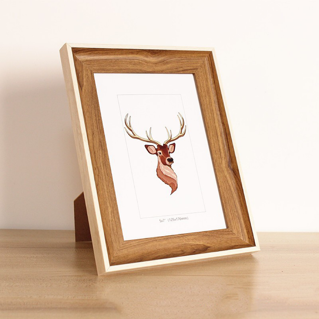 SG Stock Creative Thick Border Wooden Photo Frame 3R 4R 5R 6R 8R A4 Wedding Photo Display Desktop Frame Home Decoration