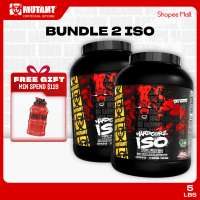 Bundle 2 Mutant Hardcore ISO Whey Protein Isolate Protein Powder Low Carb 5lb