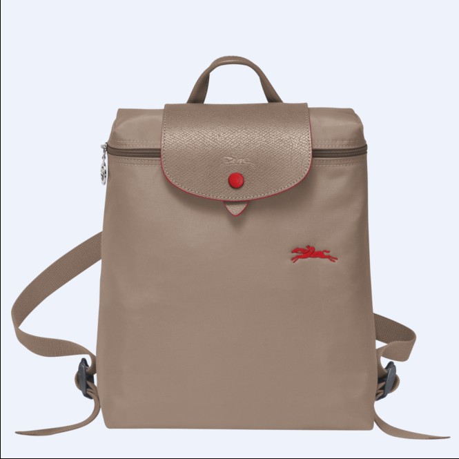 100% Authentic longchamp le pliage club 70th anniversary embroidery folding nylon shoulder bag Backpack women handbag Waterproof Dumpling Bag fashion handbag L1699619P18 - Brown color - ยี่ห้อ Longchamp ราคา 1,300 บาท*ส่งฟรี