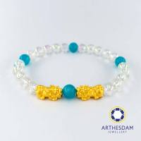 Arthesdam Jewellery 999 Gold Double Pixiu Opalite Beaded Bracelet