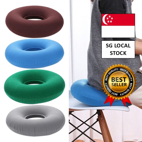 [SG 🚚] Round Inflatable Seat Ring Donut Cushion Pillows Pad Pain Relief Hemorrhoid Treatment Seat Cushion For Home Office with