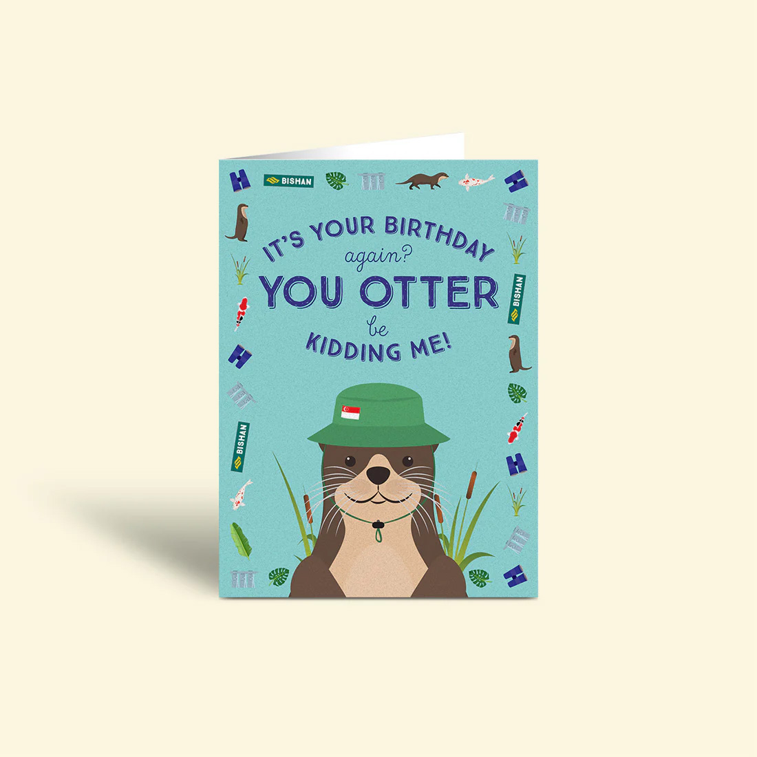 Singapore Souvenir Greeting Card – (Happy Birthday) Otters Marina Bishan