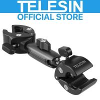 TELESIN Double Headed Dual Crab Clamp Motorcycle Bike Monopod Bicycle Handlebar Invisible Stick Mount for GoPro / Insta360 / DJI Action Camera