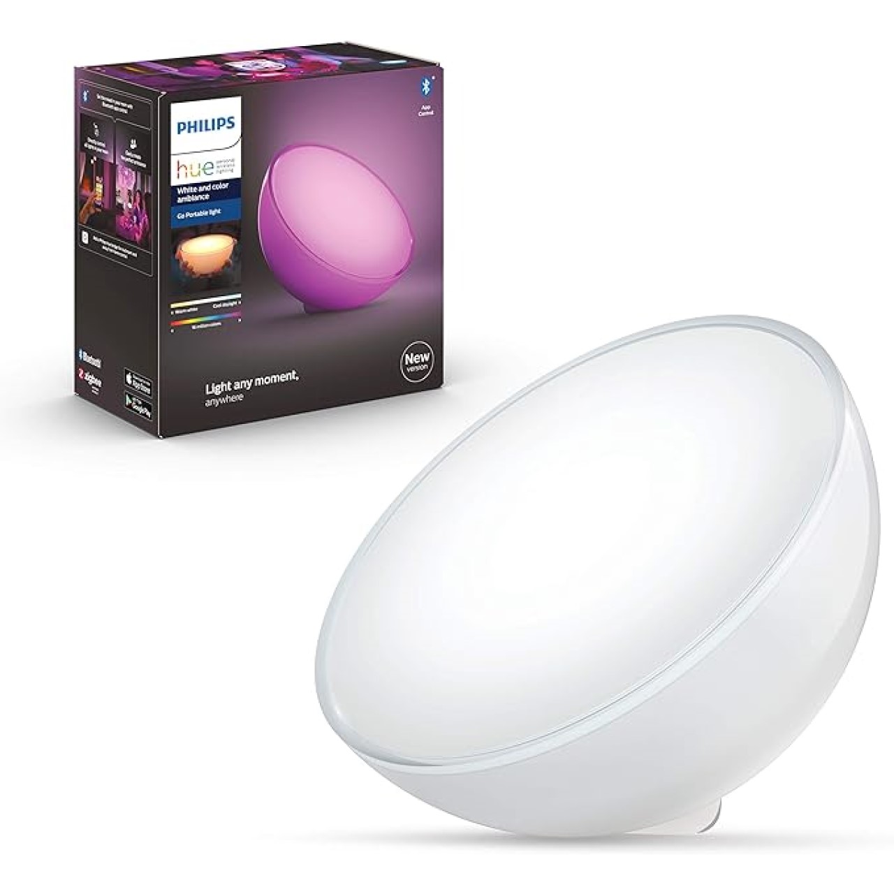 Philips Hue Go Portable Table Lamp V2 White & Color Ambiance Smart RGBW LED 530lm Rechargeable Bluetooth Zigbee