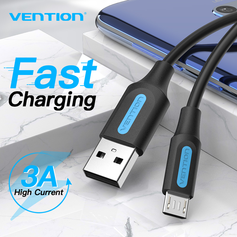 【COD】Vention Cáp Micro USB Cáp USB Sạc nhanh USB TO Micro USB cho Xiaomi Redmi Note 5 Pro Android Cáp dữ liệu điện thoại di động cho Samsung S7 Bộ sạc Micro Cáp USB Cáp sạc USB Cáp USB