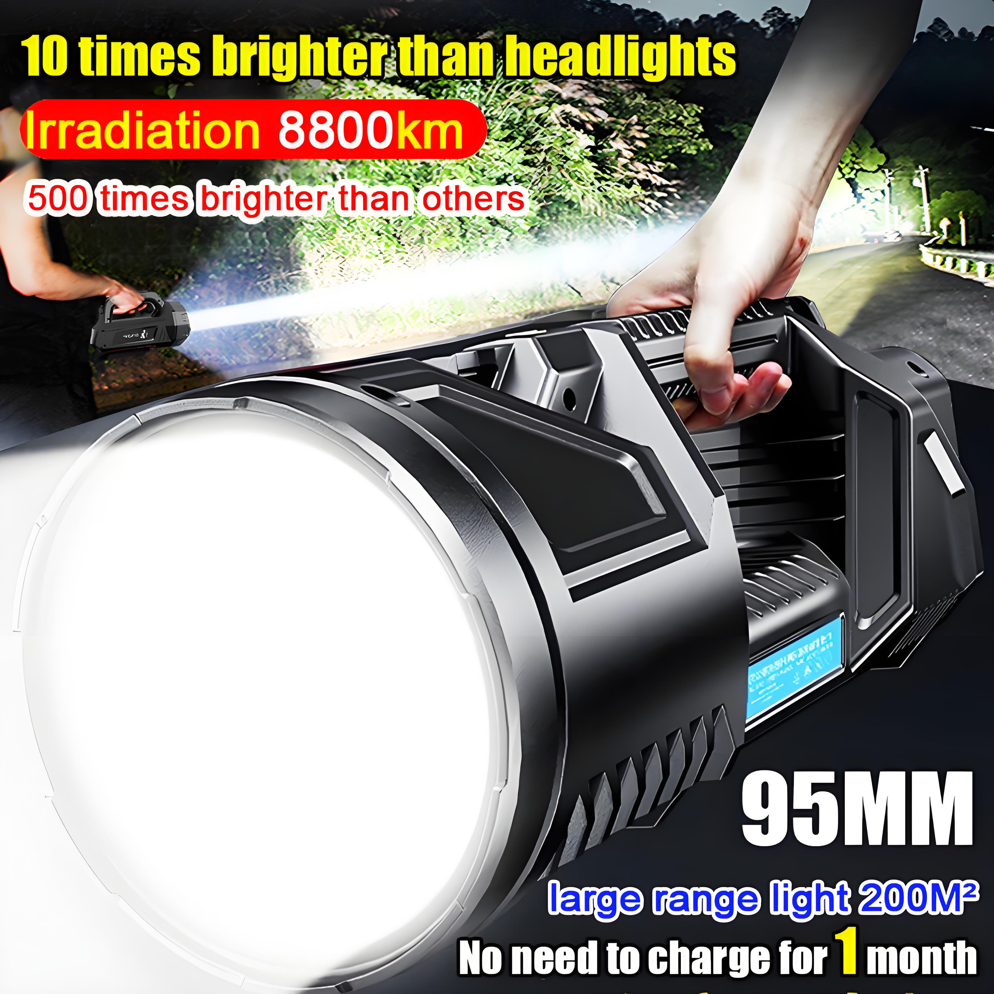 【128 hours of continuous use】flashlight strong torch light Rechargeable rortable IPX7 Waterproof torchlight ultra bright