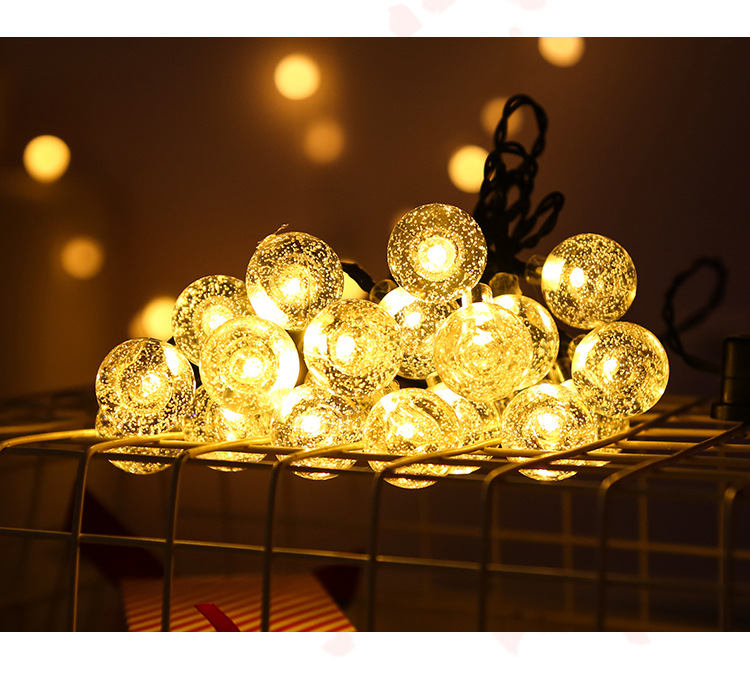 *SG seller* Waterproof Garden Solar Lights 50LED/60LED 8 Modes Waterproof String Lights Outdoor Fairy Lights Globe Crystal Balls Decorative Lighting for Garden Yard Home Party Wedding Christmas Decoration (Warm White)