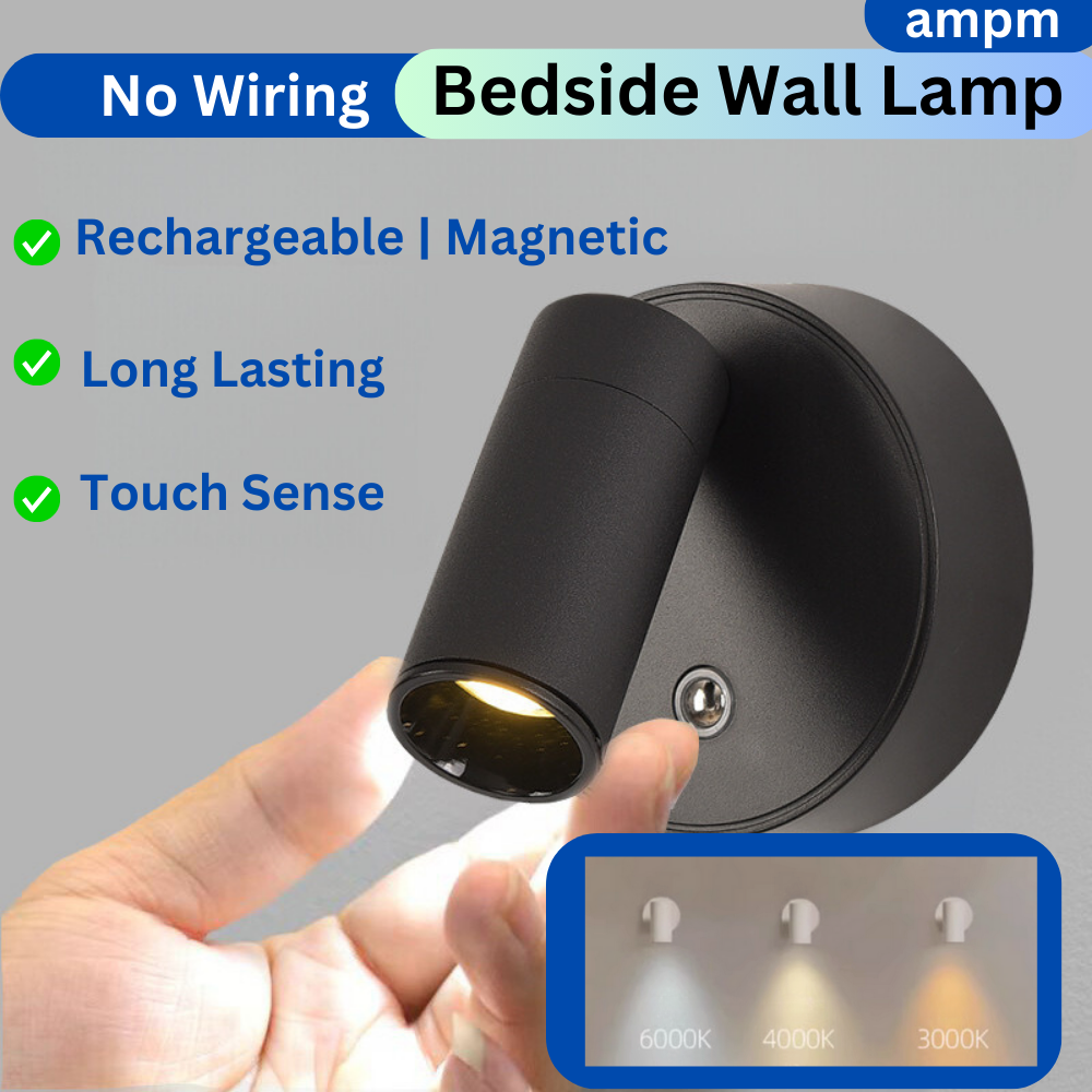 LED Wall Light USB Rechargeable Bedside lamp Bedroom Living room Reading Spot Light Night Light Wireless