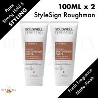 [Bundle of 2] Goldwell StyleSign Roughman Texturizing Paste 2 x 100ml - Matt Men Styling Hair Wax Paste Shaping Cream Strong Flexible Hold Matte Finish Washable No Residue No Shine Humidity Resistant 100% Genuine Authentic - Top Stylist Choice
