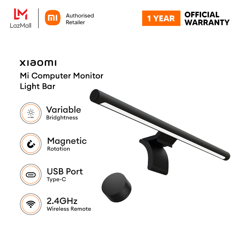 Xiaomi Mi Computer Monitor Light Bar No Screen Reflection Wireless Remote Control Dimmable Light Bar (Black)