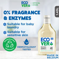 Ecover ZERO Laundry Liquid 1.43L - NO Fragrance Coloring Enzymes | Minimise Risk of Allergies on Sensitive Skin