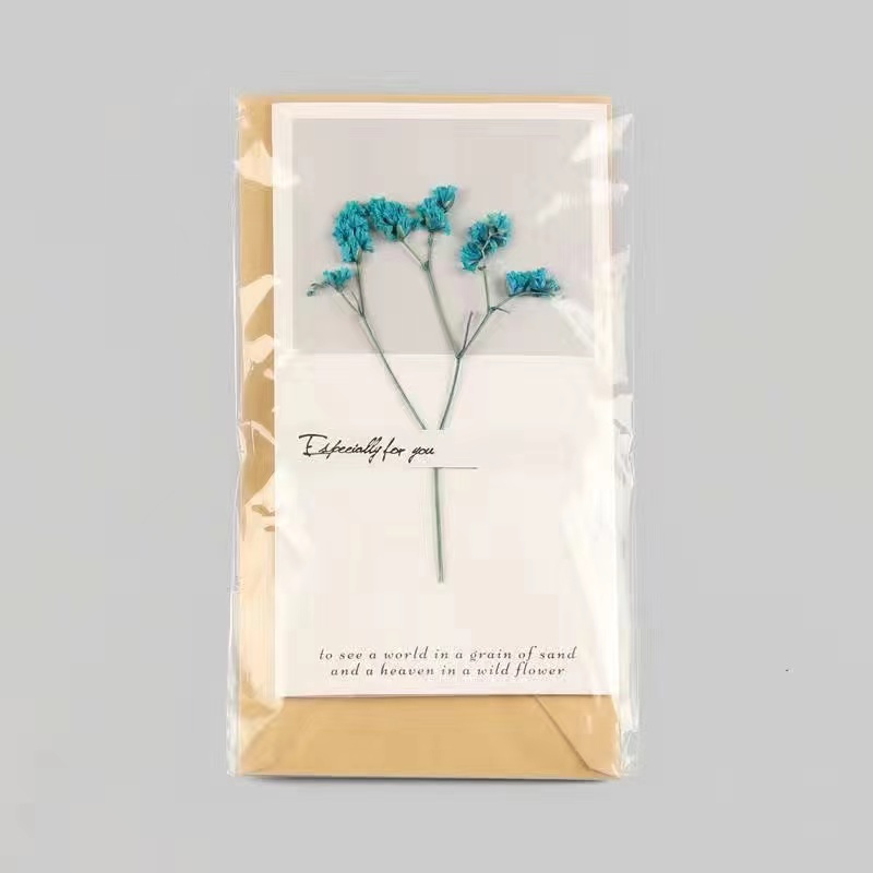 Dried Flowers Gift Card Greeting Cards for Teachers Day Birthday Thank You Best Wishes Farewell