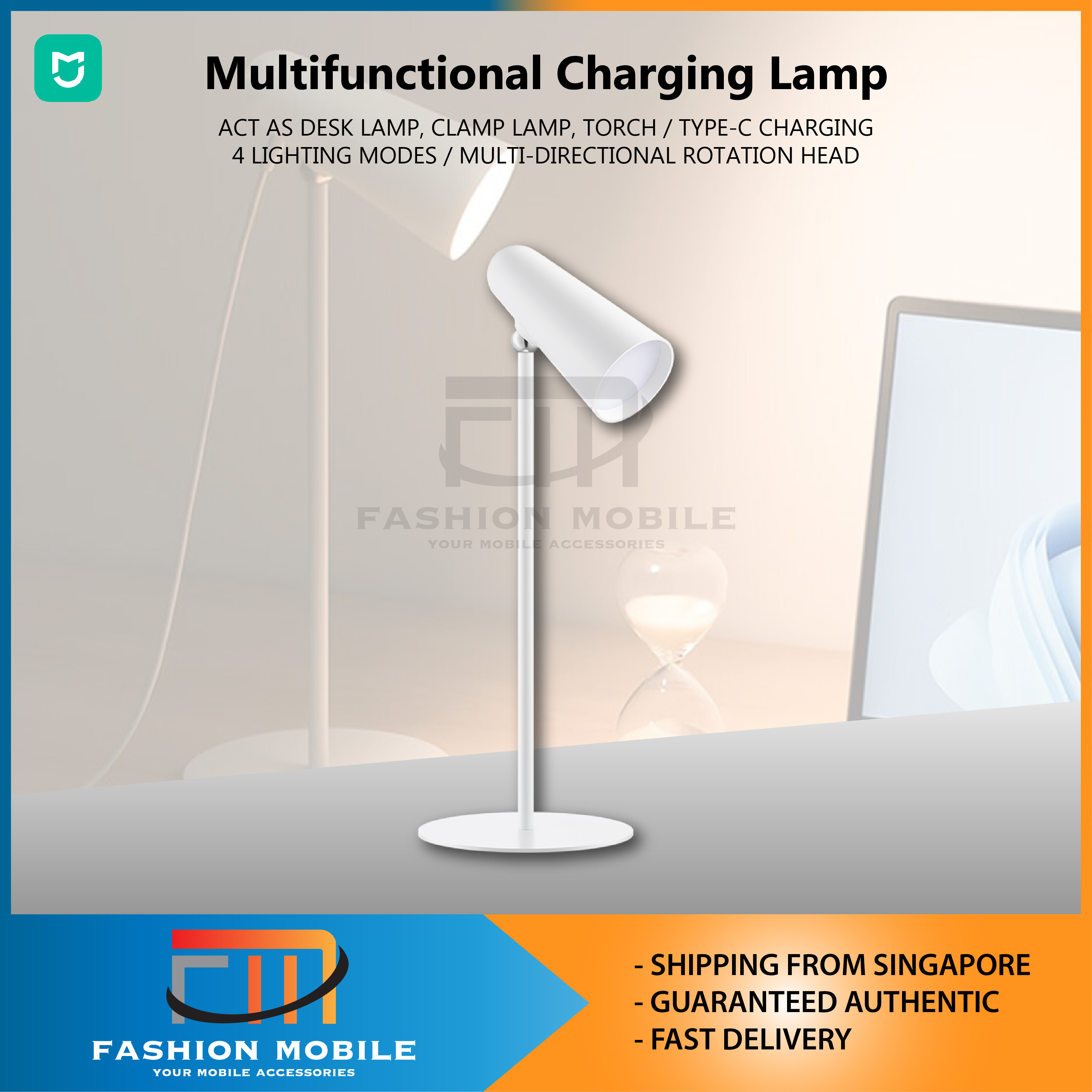 Xiaomi Mijia Multifunctional Charging Desk Lamp 2000mAh Rechargeable LED Light Wireless Dimmable Table Office Clamp Lamp
