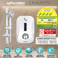 Champs x sgPlumbMart City White Electric Instant Water Heater With Shower Set Instant Heater