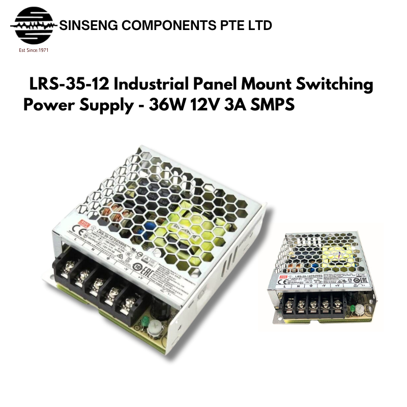 Mean Well LRS Series (LRS-35) LRS-35-12 Industrial Panel Mount Switching Power Supply - 36W 12V 3A SMPS