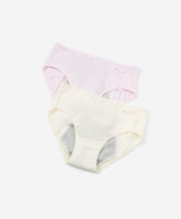 Young Hearts Gentle Hush Mid Waist Midi 2pcs Pack Cotton Spandex Sanitary Panties Y16-001086