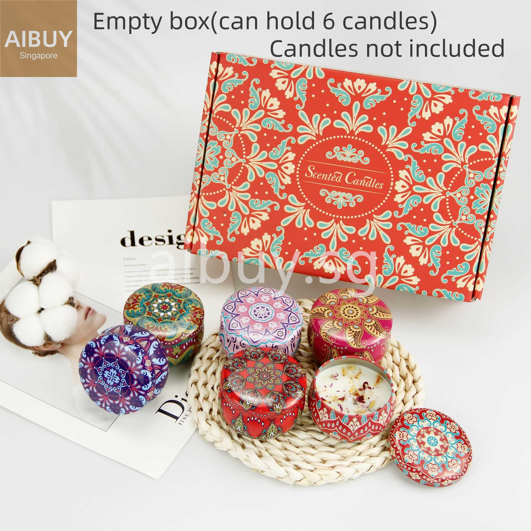 🇸🇬🔥SG STOCK🔥Tin Can Handmade Fragrance Candles Natural Soy Wax Scented Candle for Living Room Bedroom Home Decoration