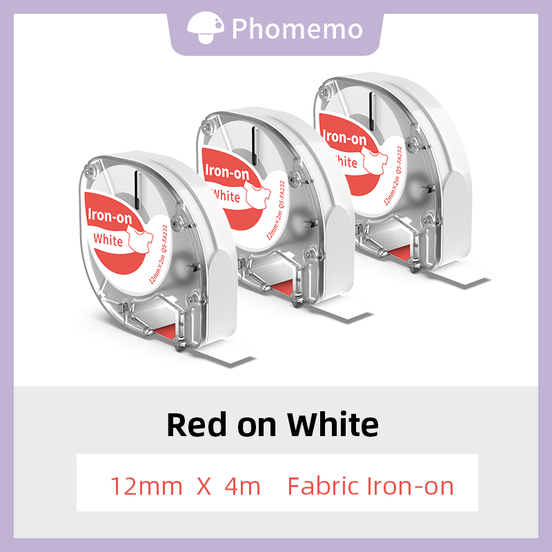Phomemo P12/P12PRO Iron-on Label Tape Clothing Name Labels for Kids12mm*2m，3 Packs