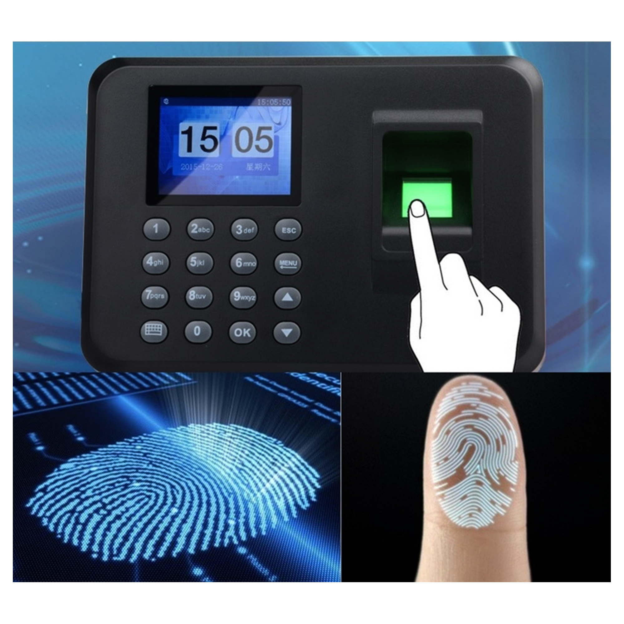 [SG SELLER] MULTI-LANGUAGE BIOMETRICS FINGERPRINT 360 DEGREE ACCURATE IDENTIFICATION WITH BUILT-IN BATTERY AND USB FUNCTION - COMES WITH 2 YEAR WARRANTY