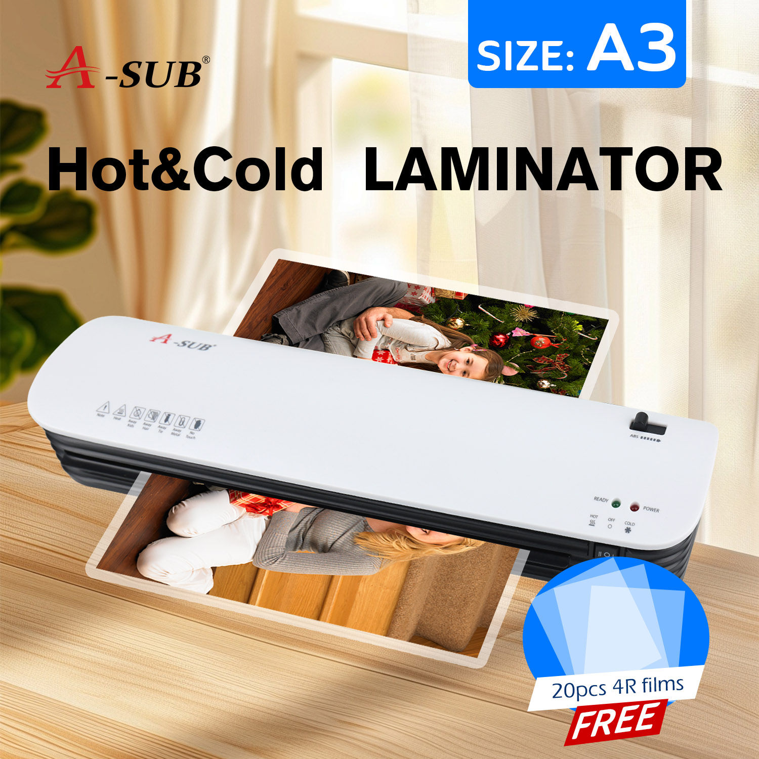 A3 Hot&Cold Laminator A3 Laminator/Laminating machine (Local 6months Warranty) +20pcs 4R Pouches