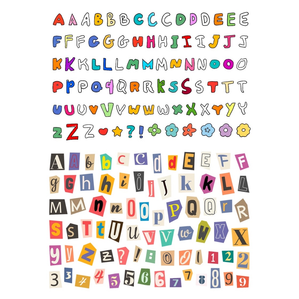 【SG】English letters labels stickers DIY diaries decorative stickers