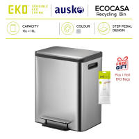 EKO | Ecocasa I 15L+15L | Pedal Dustbin | Soft Closing | Recycling Bin | Indoor Dustbin