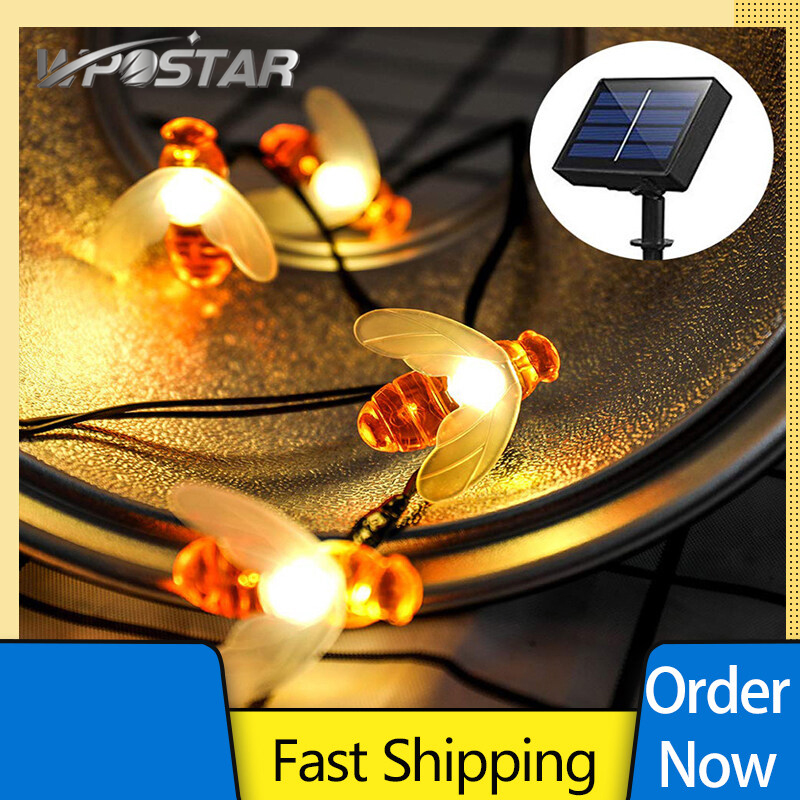 Solar Powered Honeybee LED String Fairy Light Outdoor Garden Decorative Lamp