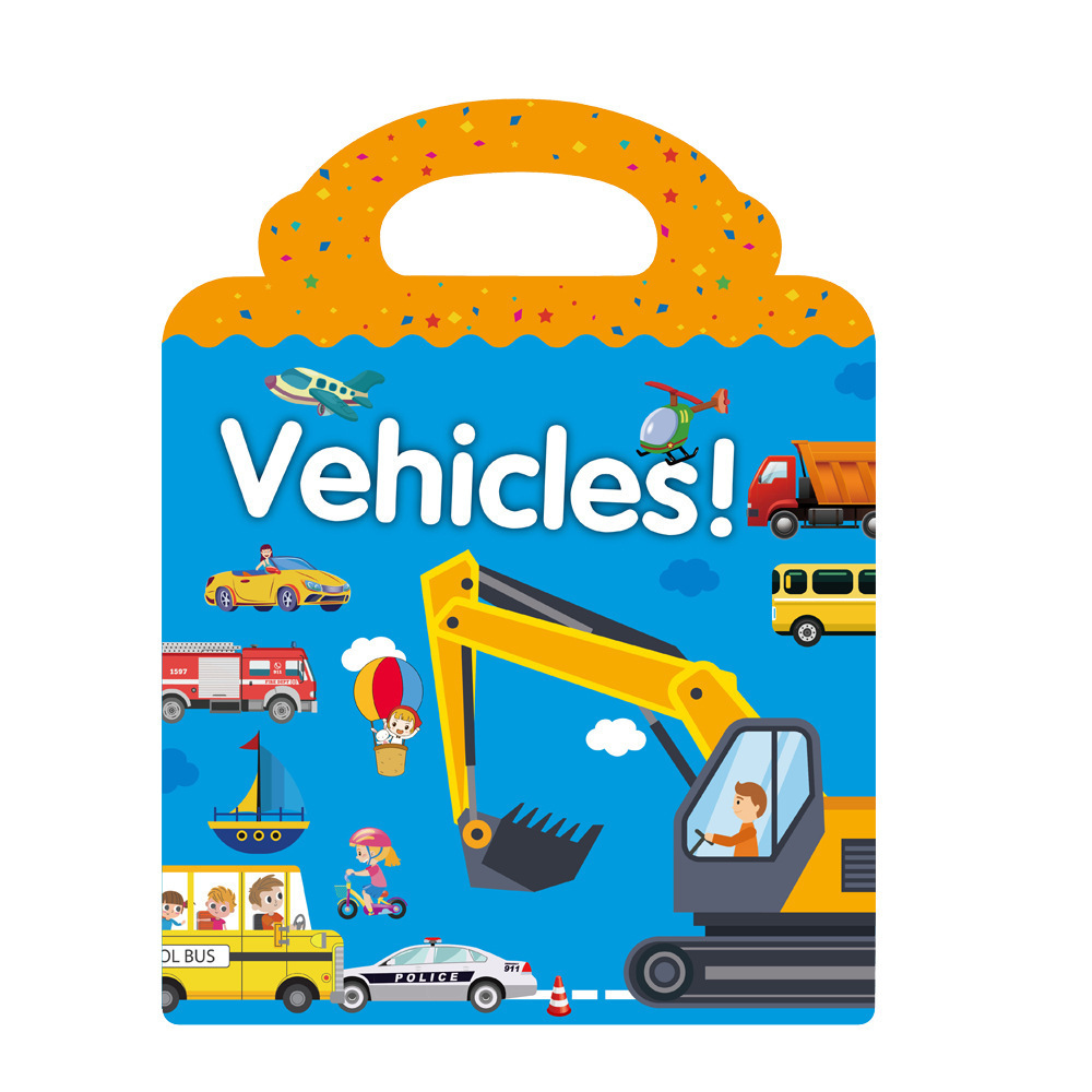 Reusable DIY Theme Sticker book for baby kids. Reusable and waterproof Animal dinosaur stickers. Early leaning toy for boy girls. . HEYBABE.